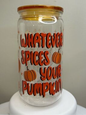 BPA Free Plastic Tumbler with Orange Lid and Straw